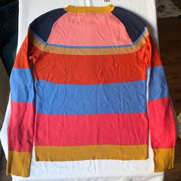 On The Road... Women’s Long Sleeve Rainbow Knit Sweater size M/L, Pink Blue - Picture 6 of 6